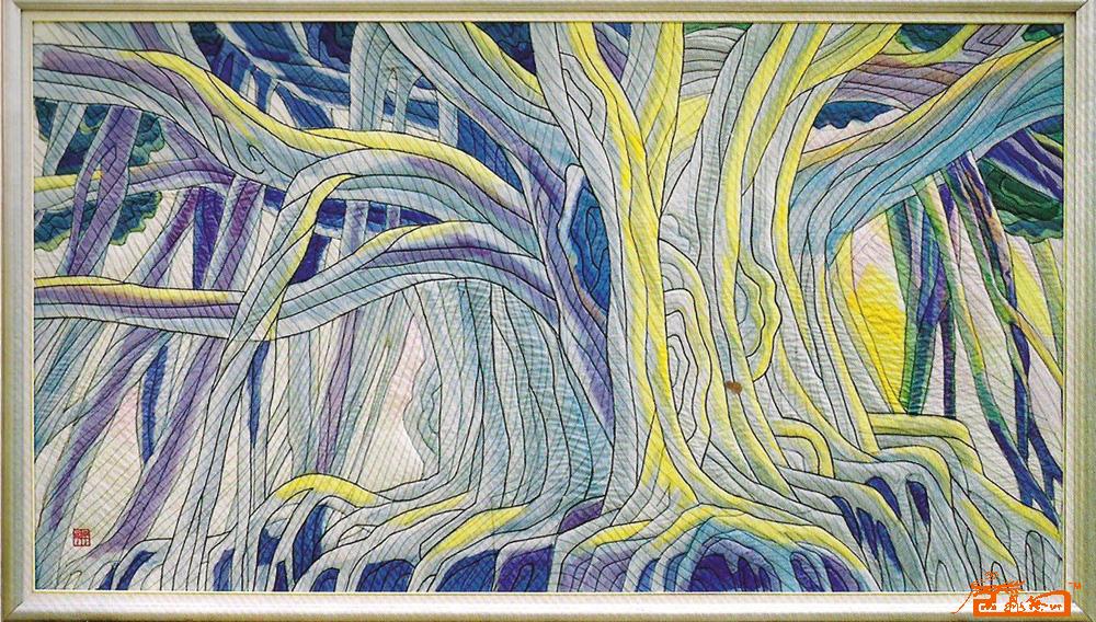 树-透叠行缝艺术壁挂 