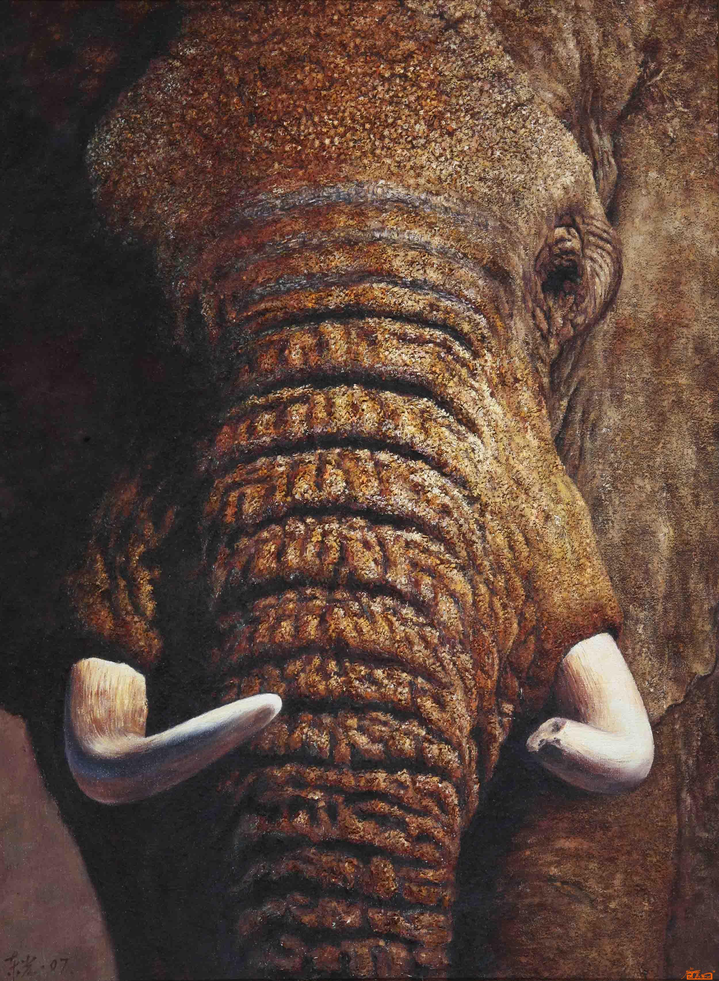非洲象（亚麻布油彩）