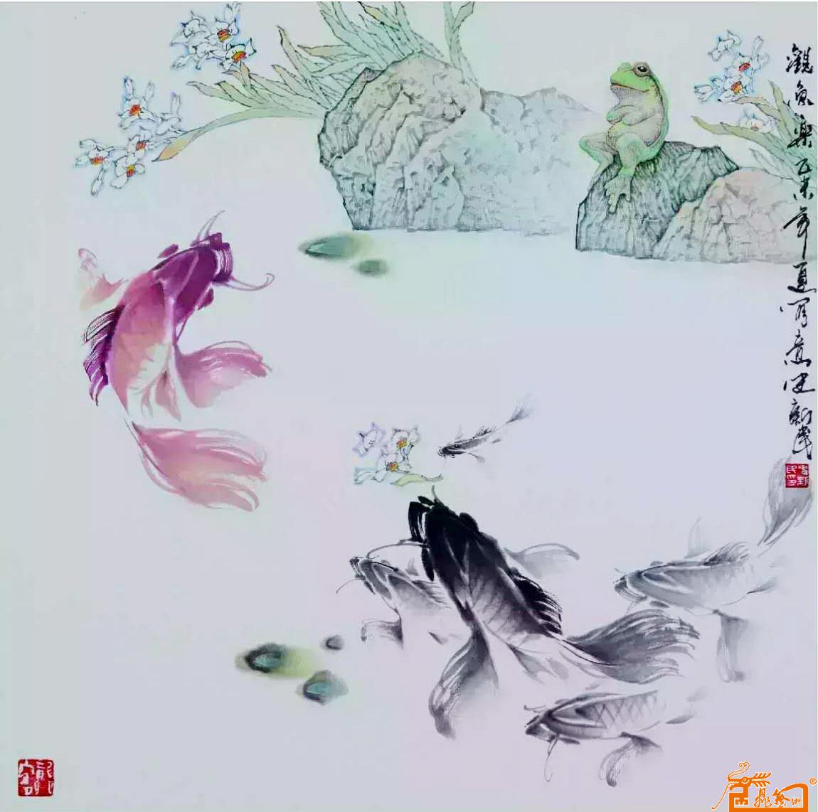 作品11-中国画观鱼乐